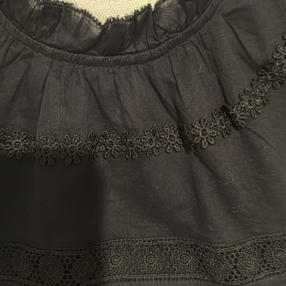 J Crew short puff sleeved flower and embroidered striped dress - Picture 5 of 14